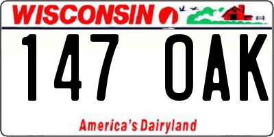 WI license plate 147OAK