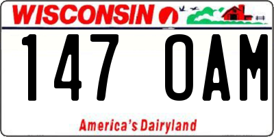 WI license plate 147OAM