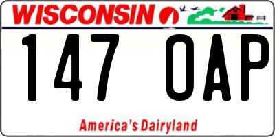 WI license plate 147OAP