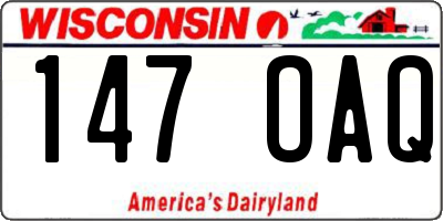WI license plate 147OAQ