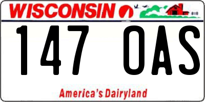 WI license plate 147OAS