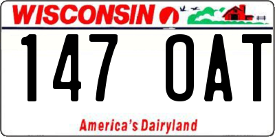 WI license plate 147OAT