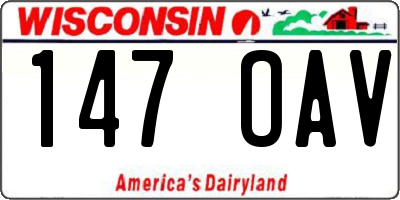 WI license plate 147OAV