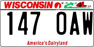 WI license plate 147OAW