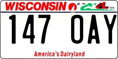WI license plate 147OAY