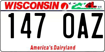 WI license plate 147OAZ
