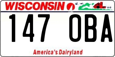 WI license plate 147OBA