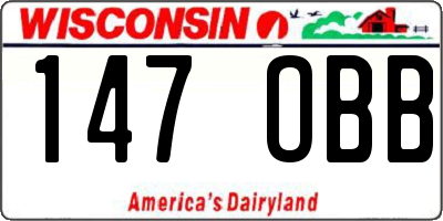 WI license plate 147OBB