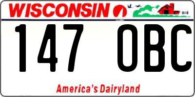 WI license plate 147OBC
