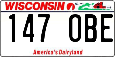 WI license plate 147OBE