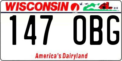 WI license plate 147OBG