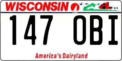 WI license plate 147OBI