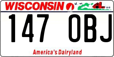 WI license plate 147OBJ