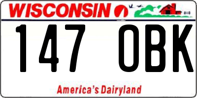 WI license plate 147OBK