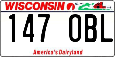 WI license plate 147OBL