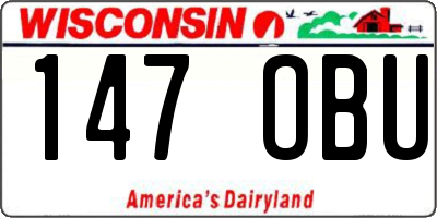 WI license plate 147OBU
