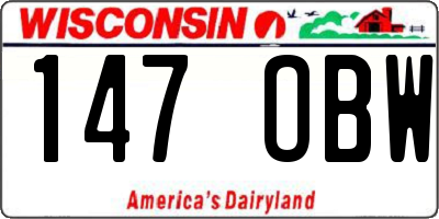 WI license plate 147OBW