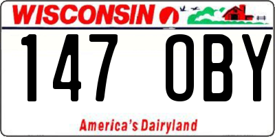 WI license plate 147OBY