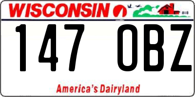 WI license plate 147OBZ