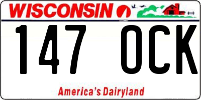 WI license plate 147OCK