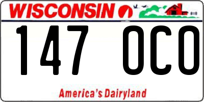 WI license plate 147OCO