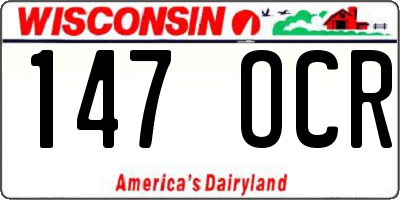 WI license plate 147OCR