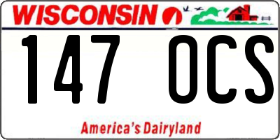 WI license plate 147OCS