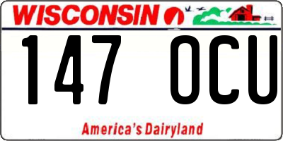 WI license plate 147OCU