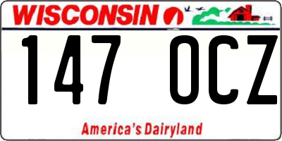 WI license plate 147OCZ