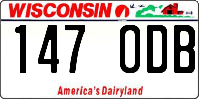 WI license plate 147ODB