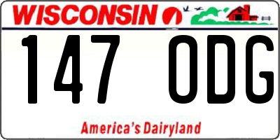 WI license plate 147ODG