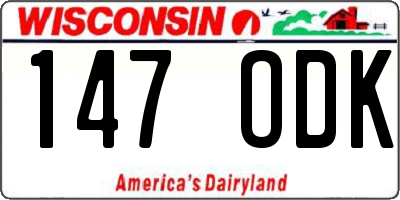 WI license plate 147ODK