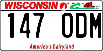 WI license plate 147ODM