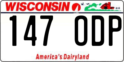 WI license plate 147ODP