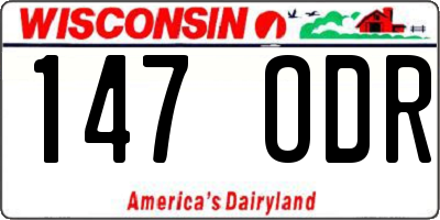 WI license plate 147ODR