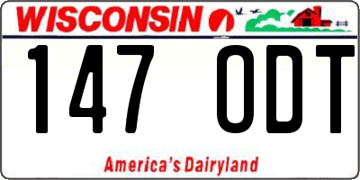 WI license plate 147ODT