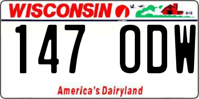 WI license plate 147ODW