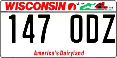 WI license plate 147ODZ