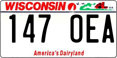 WI license plate 147OEA