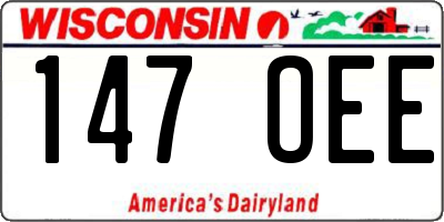 WI license plate 147OEE