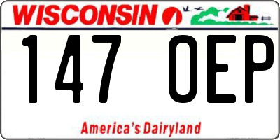 WI license plate 147OEP