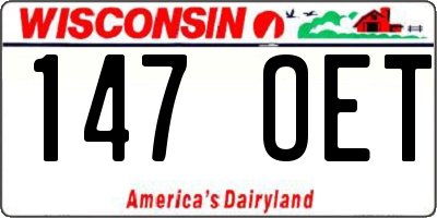 WI license plate 147OET