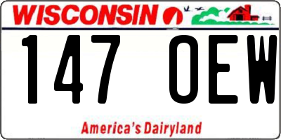 WI license plate 147OEW