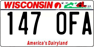 WI license plate 147OFA