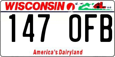 WI license plate 147OFB