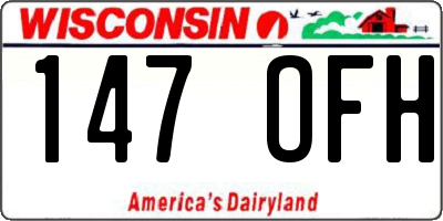 WI license plate 147OFH
