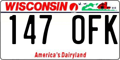 WI license plate 147OFK