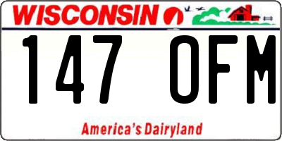 WI license plate 147OFM