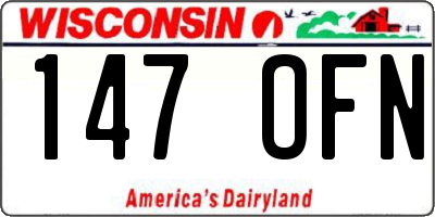 WI license plate 147OFN