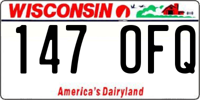 WI license plate 147OFQ